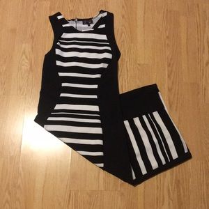 Black and White Bodycon Dress